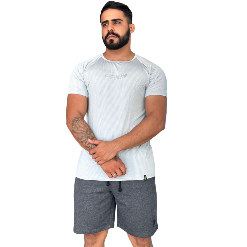 CAMISETA CROWN DRY FIT ICE CINZA